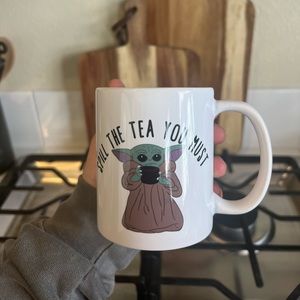 “Spill the Tea You Must” Baby Yoda Mug
